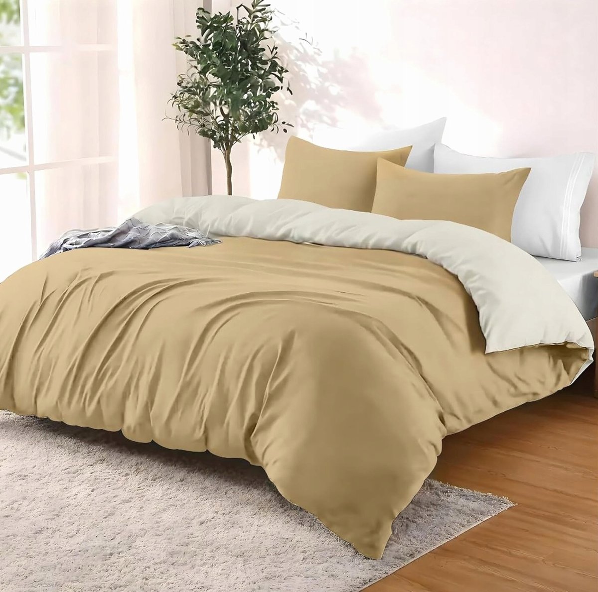 POŚCIELI ZESTAW MIKROFIBRA 200X200CM 2 POSZEWKI 50X70CM DWUSTRONNY KOMPLET