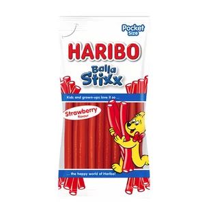 Haribo Balla Stixx Żelki Owocowe Truskawka Patyczki Ciągutki 80 G - Żelki - miniaturka - grafika 1