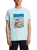 Koszulki męskie - ESPRIT Męski T-shirt 063EE2K308, 480/LIGHT Turquoise, XXL, 480/Light Turquoise, XXL - miniaturka - grafika 1