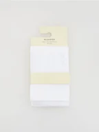 Rajstopy - Reserved - Wzorzyste rajstopy z mikrofibry - biały - miniaturka - grafika 1