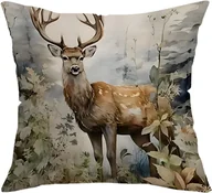 Poszewki na poduszki - Świąteczna Poszewka na Poduszkę z Reniferem Bawełniana 45 x 45 cm - miniaturka - grafika 1