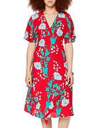 Sukienki - Koton Damska letnia sukienka z kwiatowym wzorem, sukienka imprezowa, Czerwony (czerwony 30C), 36 - miniaturka - grafika 1