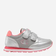 Buty dla dziewczynek - Buty sportowe dziecięce dla dziewczynki na rzepy Champion S32525-EM007 34 Srebrny/Koralowy (8054112708721) - miniaturka - grafika 1