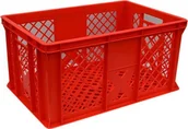 Pojemniki przemysłowe - Artech Pojemnik transportowy EURO 300, dno i ścianki ażurowe, wym. 600 x 400 x 300 mm czerwony - miniaturka - grafika 1