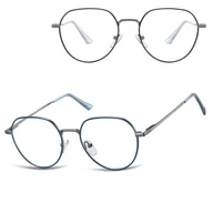 Okulary korekcyjne, oprawki, szkła - Okulary zerówki lenonki oprawki korekcyjne medium M294E granatowe/srebrne - miniaturka - grafika 1