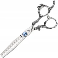 Nożyczki fryzjerskie - WOLF Degażowki nożyczki praworęczne 5,5 B-Dragon offset fryzjerskie do strzyżenia włosów do salonu linia Professional - miniaturka - grafika 1