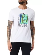Koszulki męskie - Replay T-shirt męski, 001 White, XXL - miniaturka - grafika 1