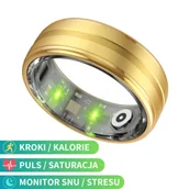 Smartband - Rubicon smartring R06 złoty r.18 (S8) inteligentny pierścień SMARUB320 - miniaturka - grafika 1