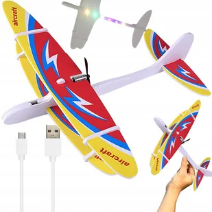 SAMOLOT STYROPIANOWY LATAJĄCY PIANKOWY USB LED SZYBOWIEC RZUTKA SILNIK - Samoloty i helikoptery - miniaturka - grafika 1