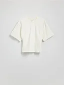 Koszulki i topy damskie - Reserved - Taliowany t-shirt - złamana biel - miniaturka - grafika 1