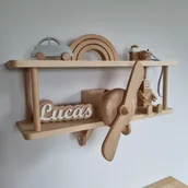 Szafy i szafki dla dzieci - Półka dziecięca drewniana Samolot - miniaturka - grafika 1
