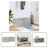 Szafki na buty - The Living Store Naścienna szafka na buty betonowa szara 100x35x38 cm materiał drewnopochodny - miniaturka - grafika 1