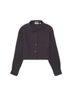 Bluzki damskie - TOM TAILOR Dziewczęca bluzka z kołnierzem z muślinu, 29476-Coal Grey, 170 cm - miniaturka - grafika 1