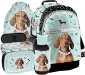 Zestawy szkolne - ZESTAW szkolny Plecak Tornister Pies Piesek Jamnik 5 Elementów - miniaturka - grafika 1