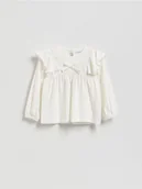 Bluzki dla niemowląt - Reserved - Bluzka z falbankami - złamana biel - miniaturka - grafika 1