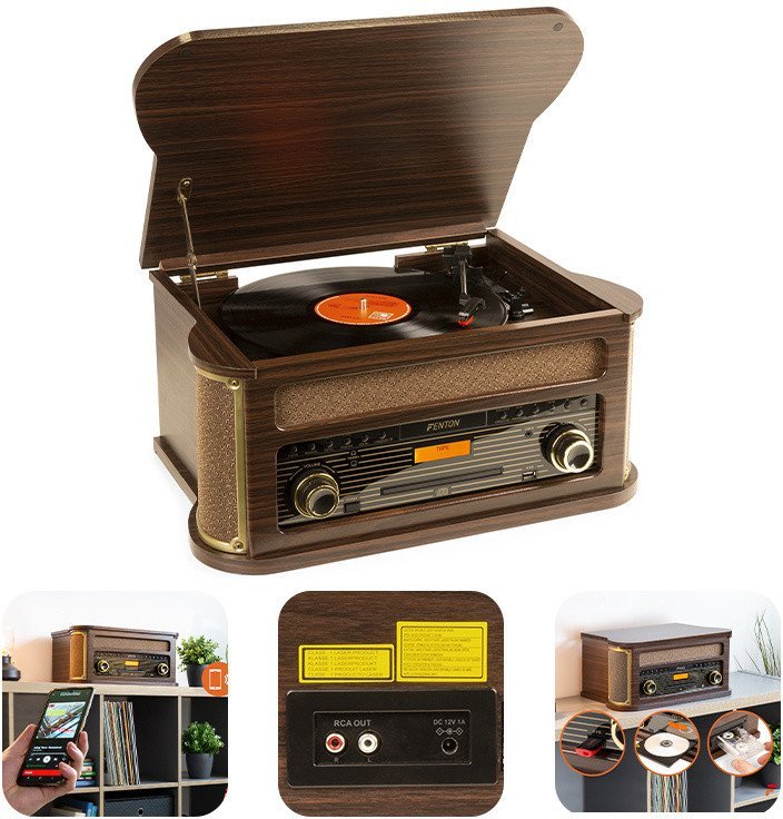 Fenton Memphis BT CD DAB+ FM USB brązowy one size