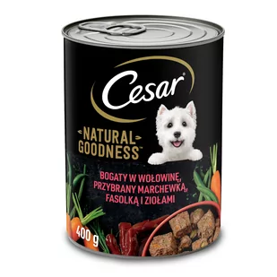 Cesar CESAR puszka 12x400g mokra karma pełnoporcjowa dla dorosłych psów bogata w wołowinę przybrana marchewką fasolką i ziołami 47813-uniw - Przysmaki dla psów - miniaturka - grafika 1