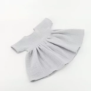 Sukienka muślinowa dla lalki Baby Born 43cm, szara - Domki dla lalek - miniaturka - grafika 1