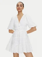 Sukienki - Pepe Jeans Sukienka letnia Delia PL953475 Biały Regular Fit - miniaturka - grafika 1