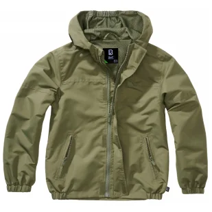 Kurtka dziecięca BRANDIT Summer Windbreaker Frontzip - Oliwkowa 170-176 (15-16 Lat) - Odzież taktyczna i umundurowanie - miniaturka - grafika 1
