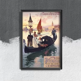 Retro plakat Plakat z Paryża i Wenecji - Plakaty - miniaturka - grafika 1