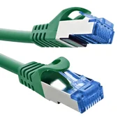 Kable miedziane - InLine® Kabel krosowy, Cat.6A, S/FTP, TPE (LSZH), CCA, PoE, LAN, Ethernet, kabel sieciowy, RJ45 Gigabit, zielony, 7,5 m, 72607G - miniaturka - grafika 1