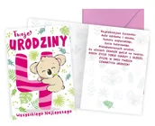 Kartki okolicznościowe i zaproszenia - Karnet Urodziny 4 koala - Kukartka - miniaturka - grafika 1