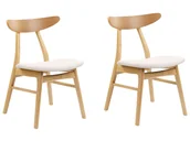 Krzesła - Zestaw 2 krzeseł do jadalni jasne drewno z beżowym LYNN - miniaturka - grafika 1