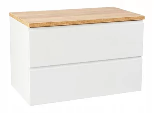 Szafka łazienkowa z blatem 80 cm wisząca biały połysk Modus - Szafki łazienkowe - miniaturka - grafika 1