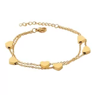 Bransoletki - Bransoletka podwójna STAL SZLACHETNA POZŁACANA - miniaturka - grafika 1