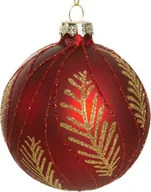 Bombki - Eurofirany Bombki choinkowe zestaw 4 sztuk duże szklana SZ198A 8cm czerwona + złota x4 - miniaturka - grafika 1