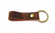 Breloki - Skórzany brelok breloczek przywieszka do kluczy - skóra naturalna - brązowy - miniaturka - grafika 1