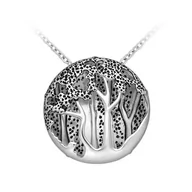 Wisiorki - Efektowny srebrny wisiorek drzewo życia las - miniaturka - grafika 1