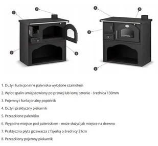 Piec koza kuchenka kuchnia węglowa westfalka 6-8kW (kolor: czarny, średnica wylotu spalin: 130 mm) - spełnia anty-smogowy EkoProjekt 99680120 - Kuchnie węglowe - miniaturka - grafika 13