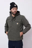 Kurtki i kamizelki sportowe męskie - Kurtka męska ocieplana Carhartt Washed Duck Sherpa Utility MOS Moss - miniaturka - grafika 1