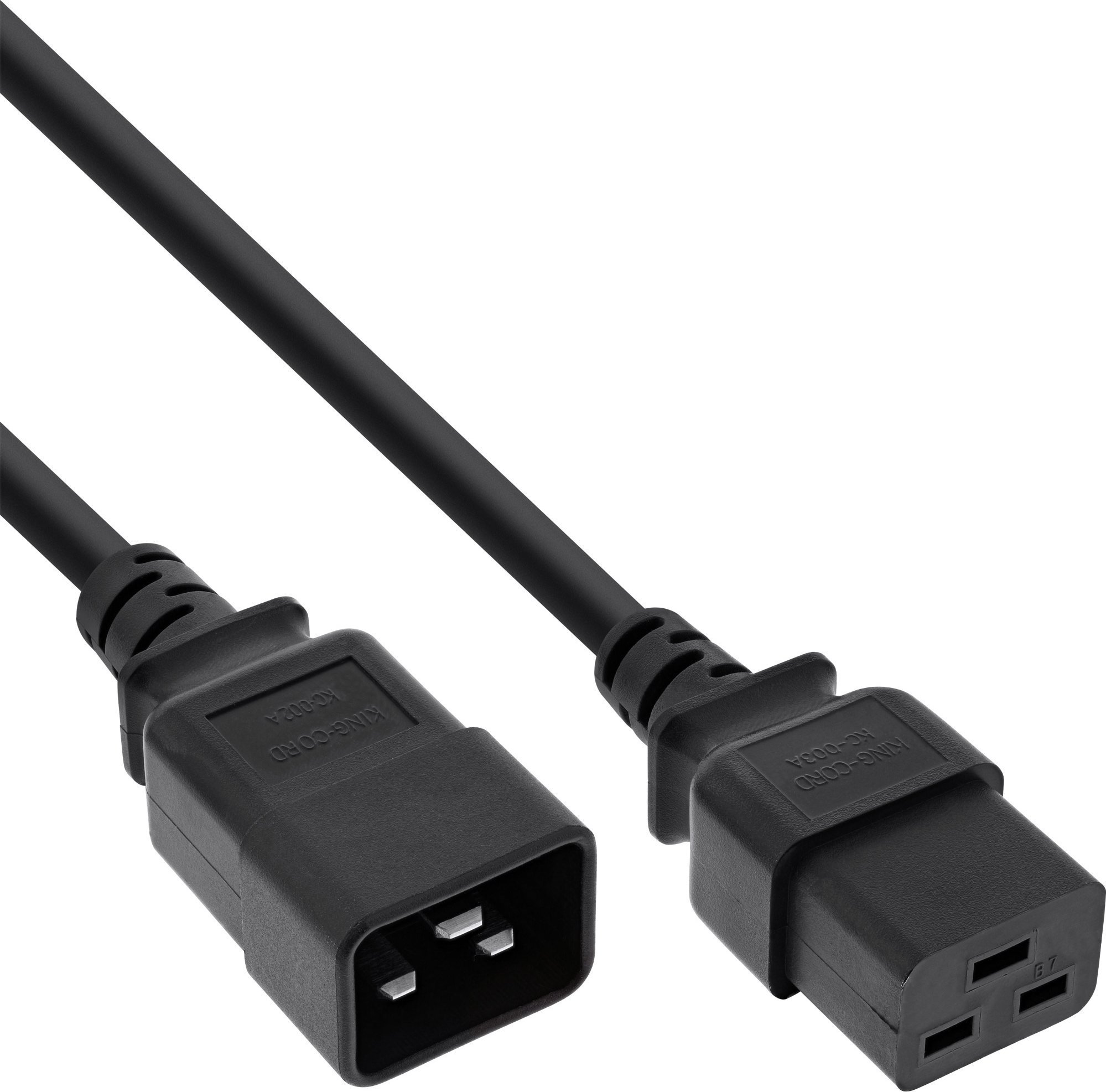 Kabel zasilający InLine InLine® Power cable C19 to C20 3-pin IEC male to female black 7.5m