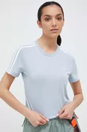 Koszulki sportowe damskie - adidas t-shirt damski kolor niebieski - miniaturka - grafika 1