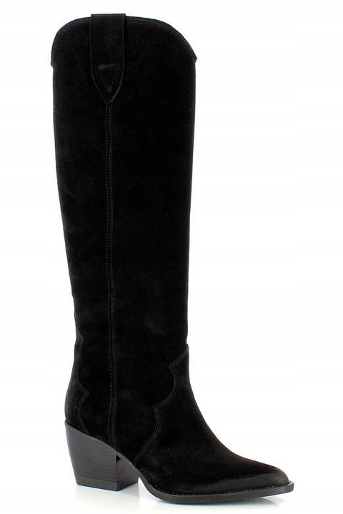 KOWBOJKI CARINII B5296-H20 CZARNE SKÓRA ZAMSZOWA R.39