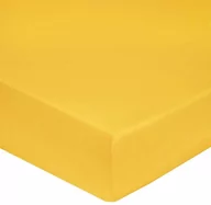Prześcieradła - Blanc Des Vosges Prześcieradło satynowe ze ściągaczem UNI Żółte - miniaturka - grafika 1