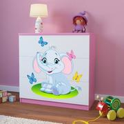 Komody dla dzieci - KocotKids Komoda do pokoju dziecięcego, babydreams, słonik, 81 cm, różowa - miniaturka - grafika 1