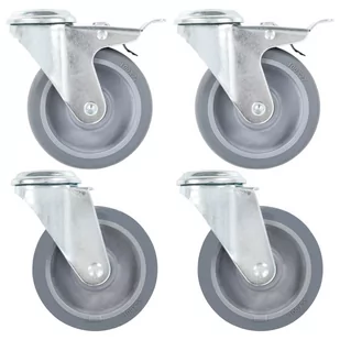 VidaXL 8 kółek skrętnych z otworem na śrubę, 100 mm 277891         VidaXL - Kółka i bloczki - miniaturka - grafika 1
