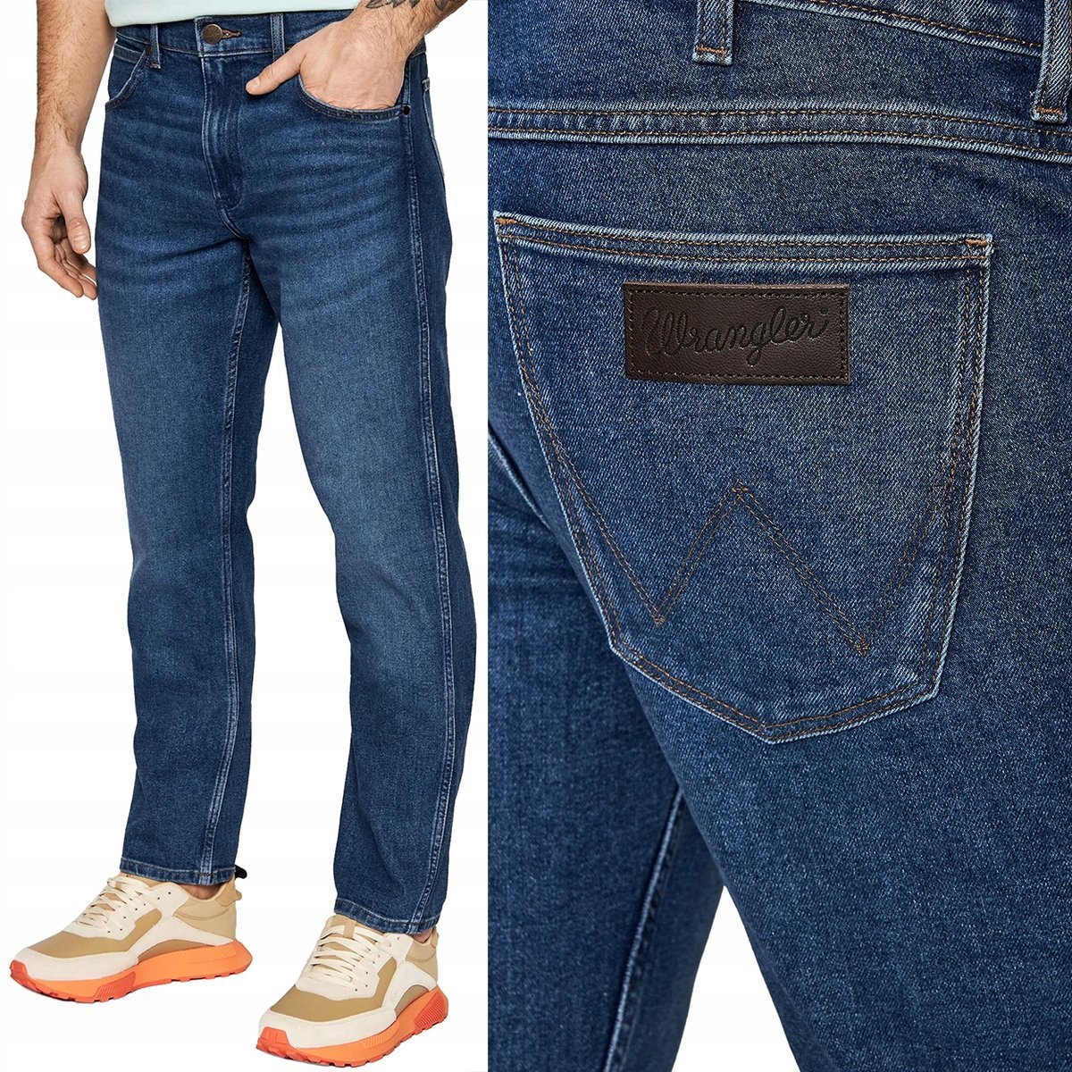 Wrangler GREENSBORO Blue Arcade DżINS proste spodnie jeansowe W34 L30