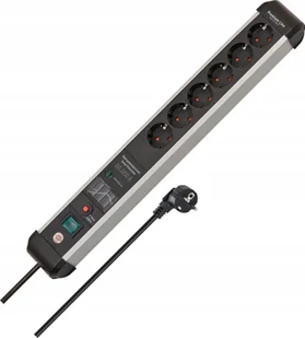Premium-Protect-Line Steckdosenleiste 6-fach (schwarz/aluminium, 5 metrów, 60.000A Schutz zabezpieczający) - Listwy zasilające - miniaturka - grafika 1