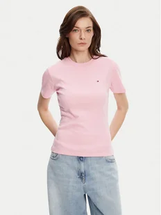 Tommy Hilfiger T-Shirt New Cody WW0WW40587 Różowy Slim Fit - Koszulki i topy damskie - miniaturka - grafika 1