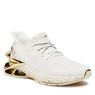 Półbuty męskie - Sneakersy Plein Sport The Scratch FABS USC0335 PTE003N White/Gold 0116 - miniaturka - grafika 1
