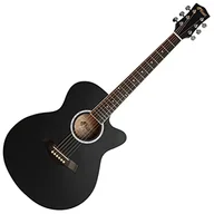Struny gitarowe  - TIGER ACG1-BK-SM Gitara akustyczna ze stalowym strunem, matowa, grafitowa, pełnowymiarowa gitara dla dzieci w wieku od 12 lat, teraz zawiera 6 miesięcy bezpłatnych lekcji - miniaturka - grafika 1