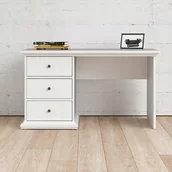 Biurka dla dzieci - Biurko klasyczne proste białe 3 Szuflady 74 cm x 130 cm Paris - miniaturka - grafika 1