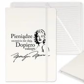 Notesy i bloczki - NOTES PLANER NOTATNIK MONROE CYTATY A5 BIAŁY WZÓR - miniaturka - grafika 1