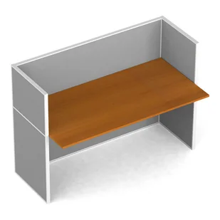 B2B Partner Zestaw parawanów biurowych ze stołem prostym, tekstylny, 1 miejsce, czereśnia 437198 - Inne meble biurowe - miniaturka - grafika 1