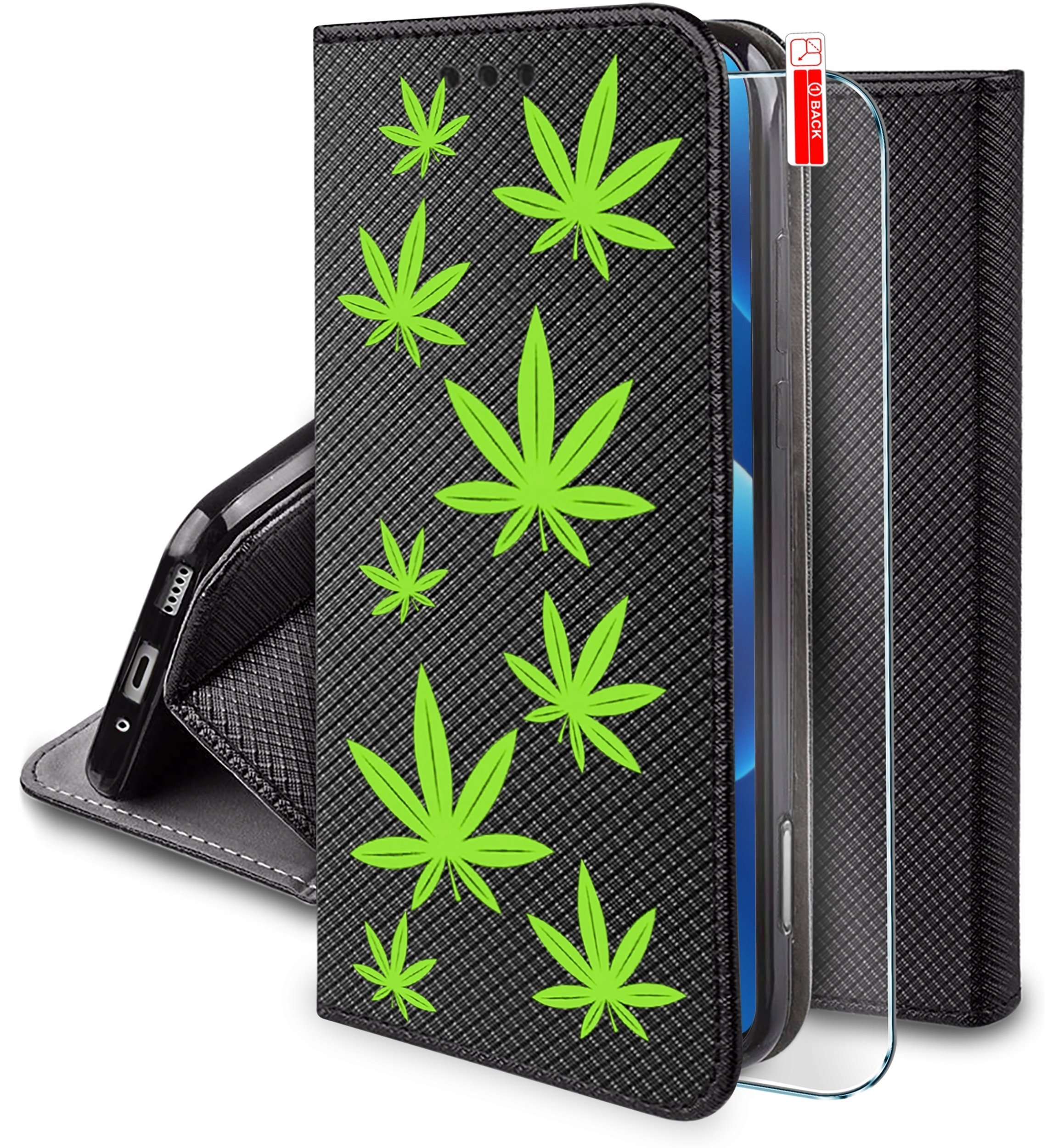 krainaGSM Etui Do Honor 600 Lite Magnet Wzory Case Portfel + Szkło 9H